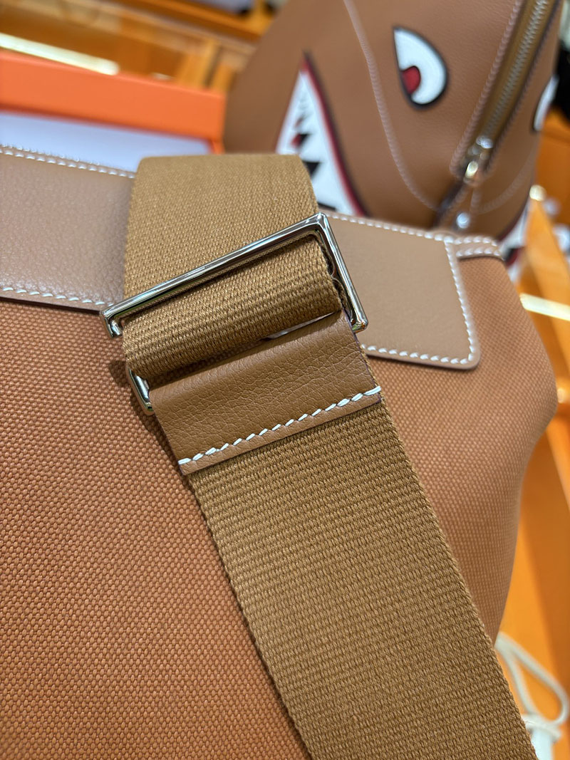 エルメス メンズバッグ HERMES R.M.S 12H bag フール トゥ バッグ ゴールド トワルアッシュ シルバー金具 H084261CK37 エルメス バッグ 新作 - 画像 (7)