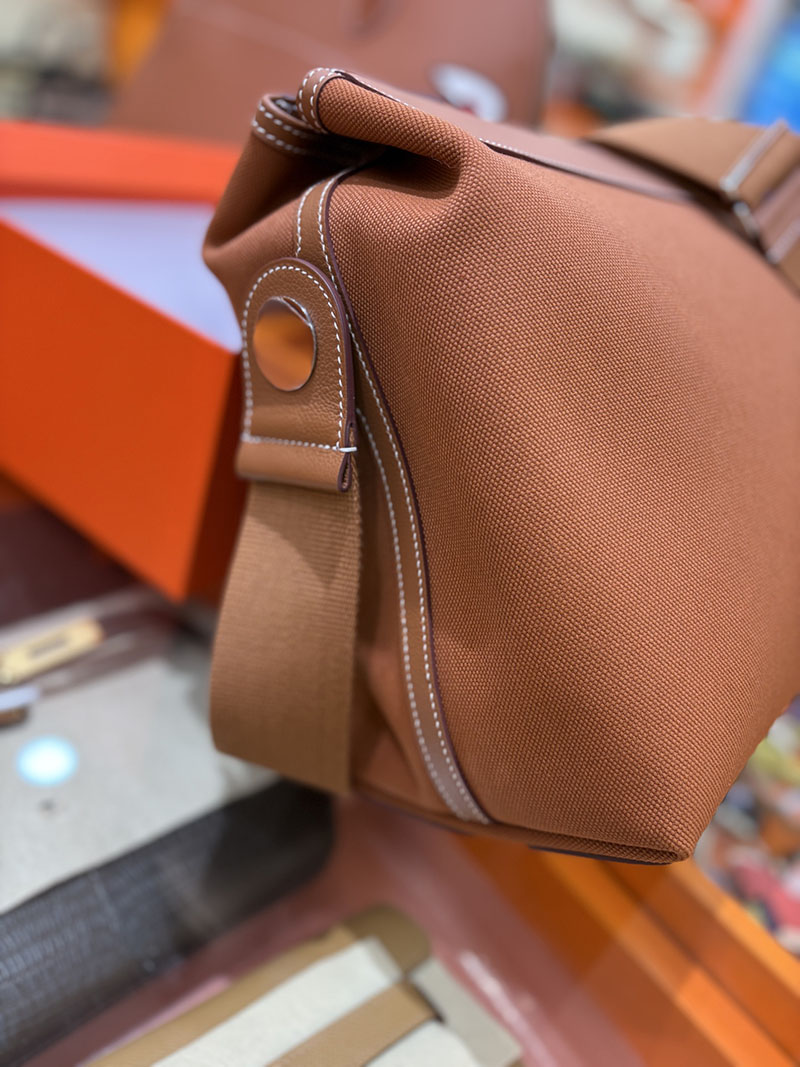 エルメス メンズバッグ HERMES R.M.S 12H bag フール トゥ バッグ ゴールド トワルアッシュ シルバー金具 H084261CK37 エルメス バッグ 新作 - 画像 (6)