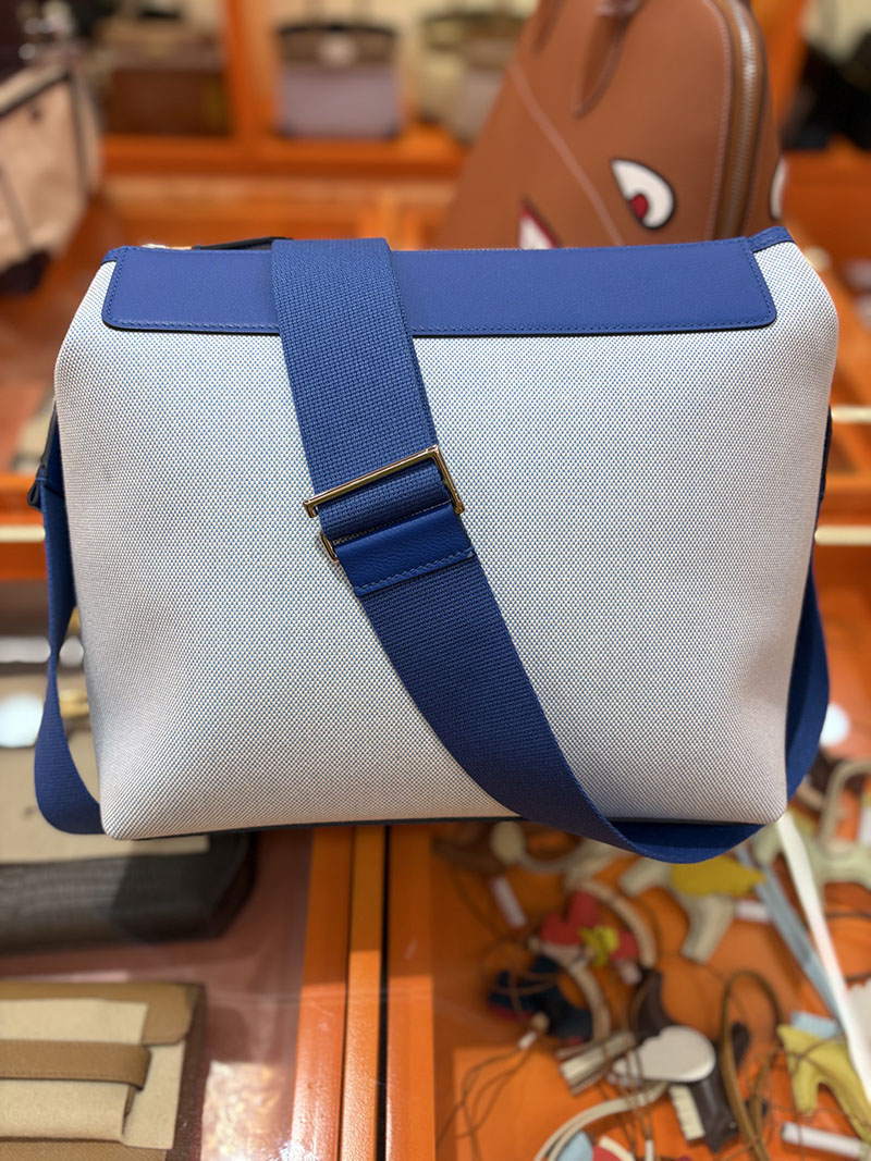 エルメス メンズバッグ HERMES R.M.S 12H bag フール トゥ バッグ ブルーゼリージュ トワルアッシュ シルバー金具 2634706 エルメス メンズバッグ 新作 - 画像 (6)