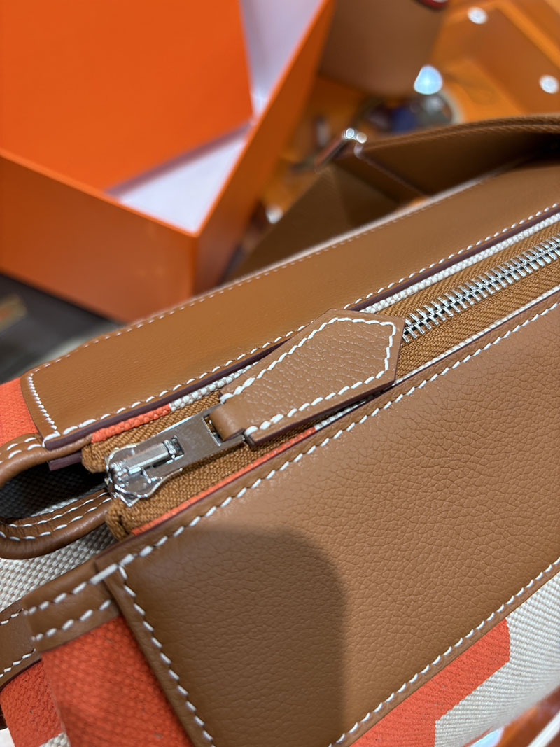 エルメス メンズバッグ HERMES R.M.S 12H bag フール トゥ バッグ マルチカラー トワルアッシュ シルバー金具 H086064CKAA エルメス バッグ 布 - 画像 (8)