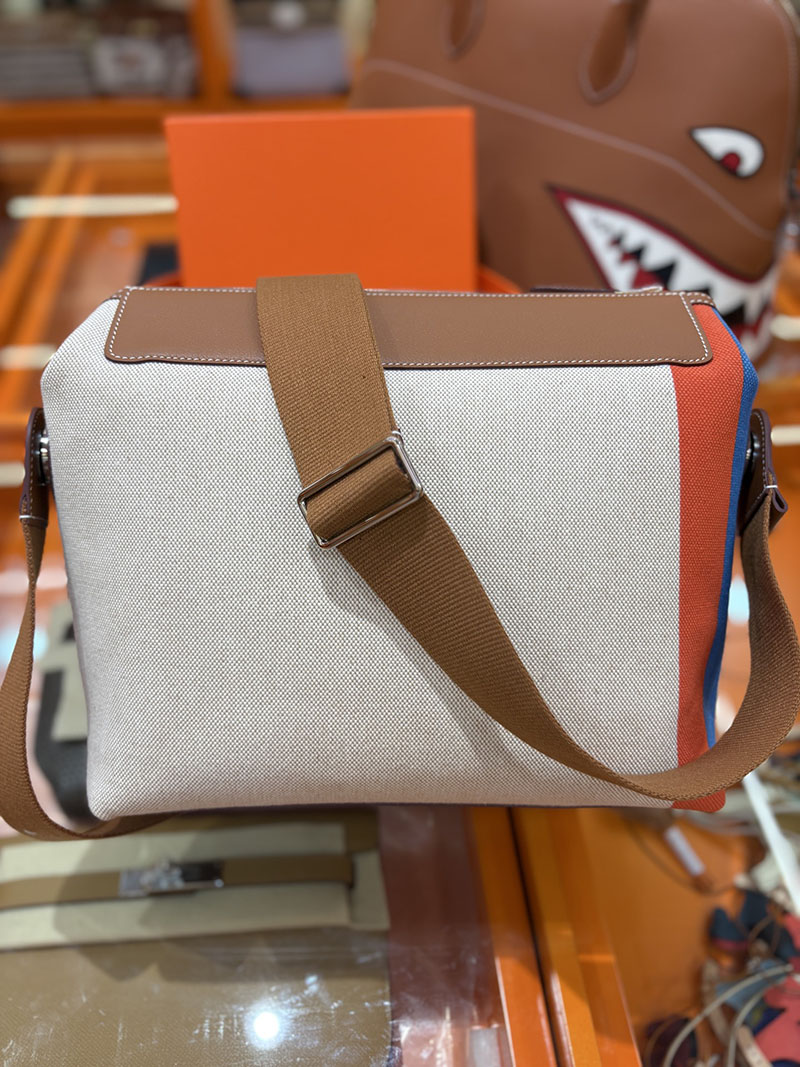 エルメス メンズバッグ HERMES R.M.S 12H bag フール トゥ バッグ マルチカラー トワルアッシュ シルバー金具 H086064CKAA エルメス バッグ 布 - 画像 (6)