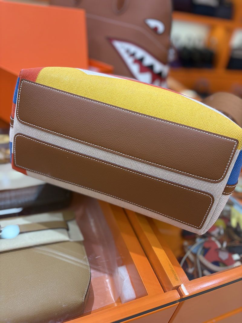 エルメス メンズバッグ HERMES R.M.S 12H bag フール トゥ バッグ マルチカラー トワルアッシュ シルバー金具 H086064CKAA エルメス バッグ 布 - 画像 (5)