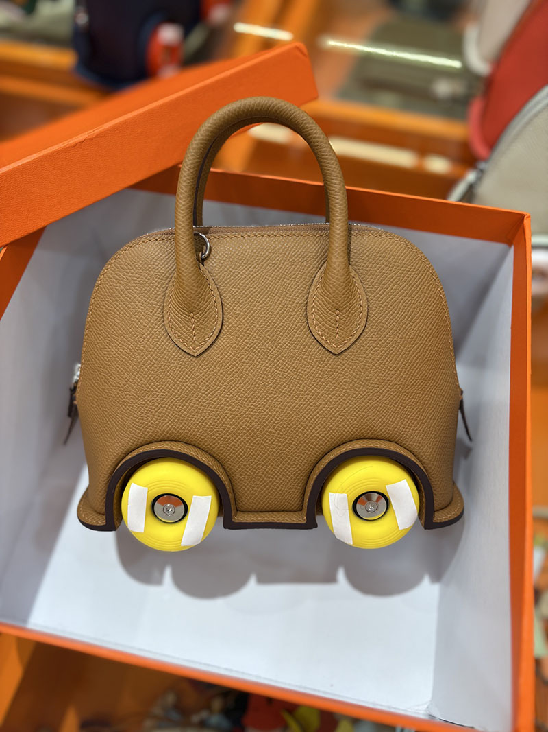 エルメスコピー通販 HERMES ボリードオンホイールズ ミニ ゴールド ヴォーエプソン シルバー金具 2634721 ボリード オン ホイールズ - 画像 (4)