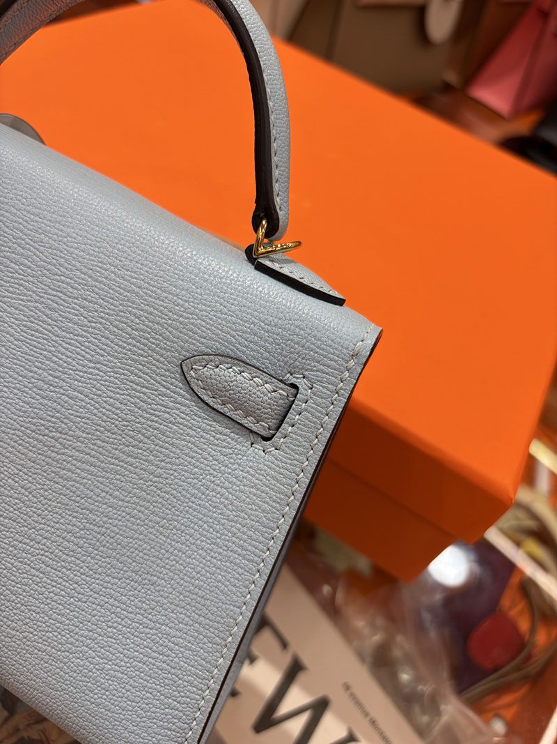 ミニケリー 定価 HERMES ケリーミニ2 外縫い ブルーラン シェブルミゾル ゴールド金具 H073628CCJ7 エルメス ケリーミニ2 - 画像 (5)