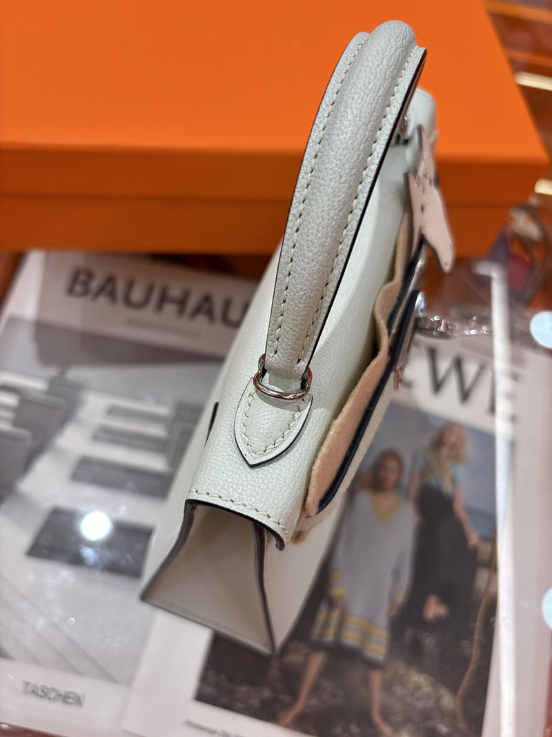 ミニケリー 定価 HERMES ケリーミニ2 外縫い マッシュルーム シェブルミゾル シルバー金具 H073628CK0T エルメス ケリーミニ2 - 画像 (7)
