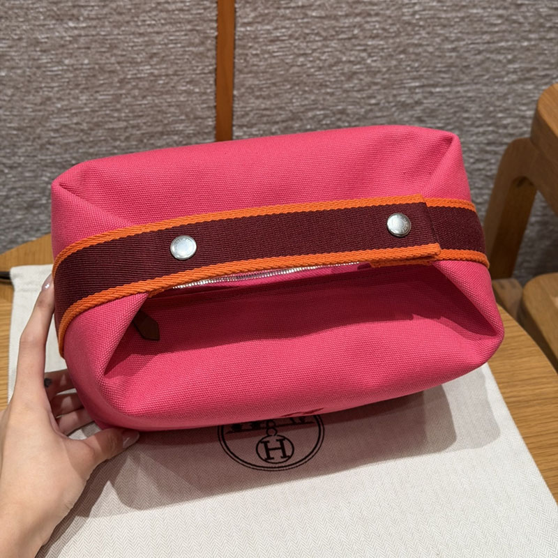 HERMES ポーチ ブリッド・ア・ブラック・Hパヴィヨン GM ハイビスカス コットンキャンバス シルバー金具 2634762 エルメス ブリッド ア ブラック ショルダー - 画像 (13)