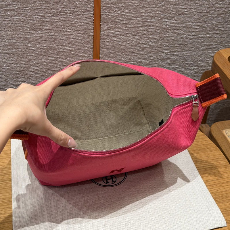 HERMES ポーチ ブリッド・ア・ブラック・Hパヴィヨン GM ハイビスカス コットンキャンバス シルバー金具 2634762 エルメス ブリッド ア ブラック ショルダー - 画像 (12)