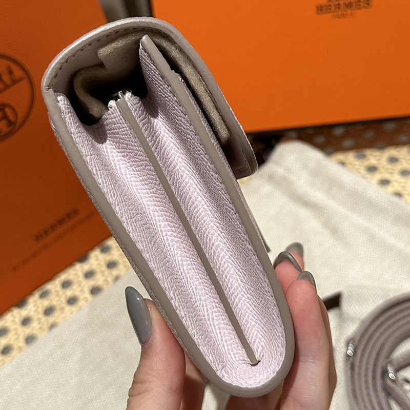 エルメス安い HERMES コンスタンスロング トゥーゴー クロッカス ヴォーエプソン シルバー金具 H080201CK9W エルメス ウォレット ショルダー 定価 - 画像 (8)