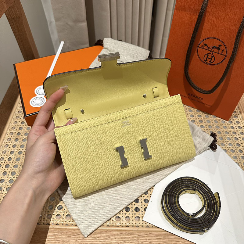 エルメス安い HERMES コンスタンスロング トゥーゴー ジョーヌプッサン ヴォーエプソン シルバー金具 H080201CK1Z コンスタンス 財布 ショルダー - 画像 (4)