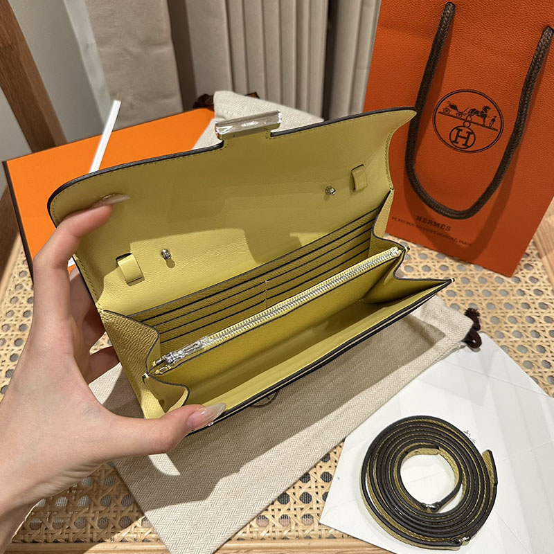 エルメス安い HERMES コンスタンスロング トゥーゴー ジョーヌプッサン ヴォーエプソン シルバー金具 H080201CK1Z コンスタンス 財布 ショルダー - 画像 (3)