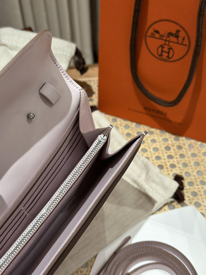 エルメス安い HERMES コンスタンスロング トゥーゴー モーヴペール ヴォーエプソン シルバー金具 H080201CK09 エルメス コンスタンス 長財布 - 画像 (2)