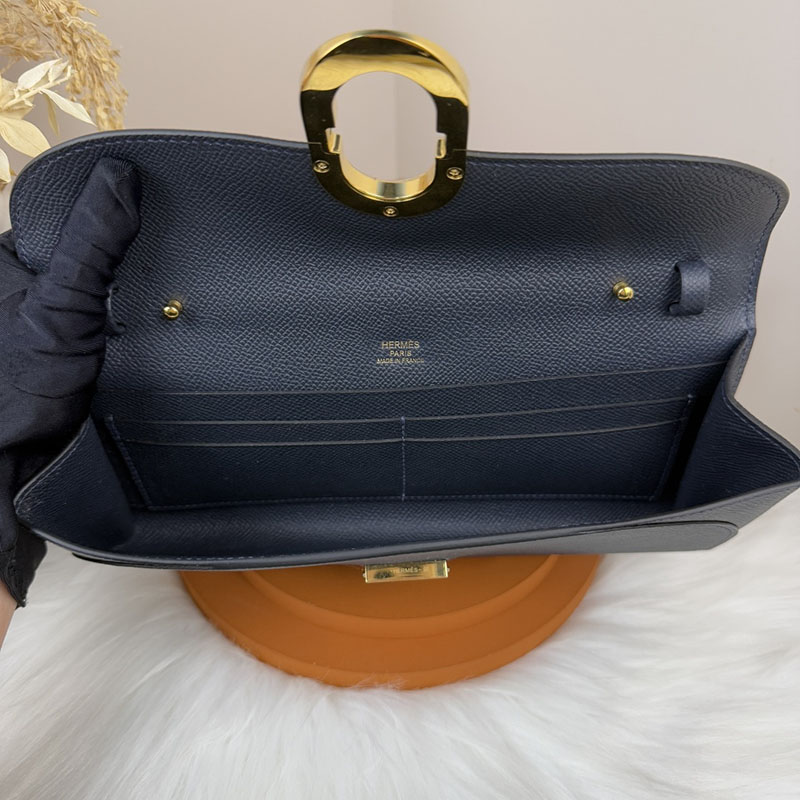 エルメス安い HERMES シェーヌダンクル トゥーゴー ブルーニュイ ヴォーエプソン シルバー金具 H083141CC2Z エルメス ウォレット ショルダー 新作 - 画像 (2)