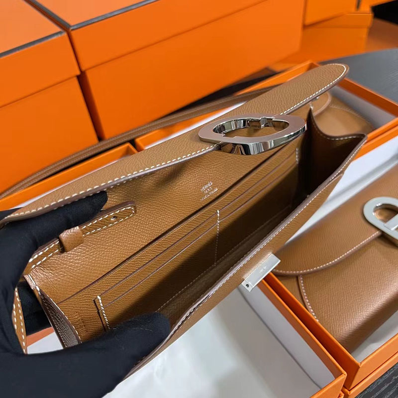 エルメス安い HERMES シェーヌダンクル トゥーゴー ゴールド ヴォーエプソン シルバー金具 H083141CK37 エルメス ミニバッグ レディース - 画像 (2)