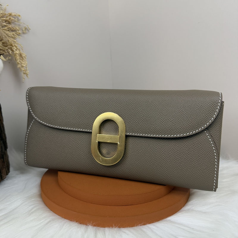 エルメス安い HERMES シェーヌダンクル トゥーゴー エトゥープ ヴォーエプソン シルバー金具 H083141CC18 エルメス 財布 コピー - 画像 (4)