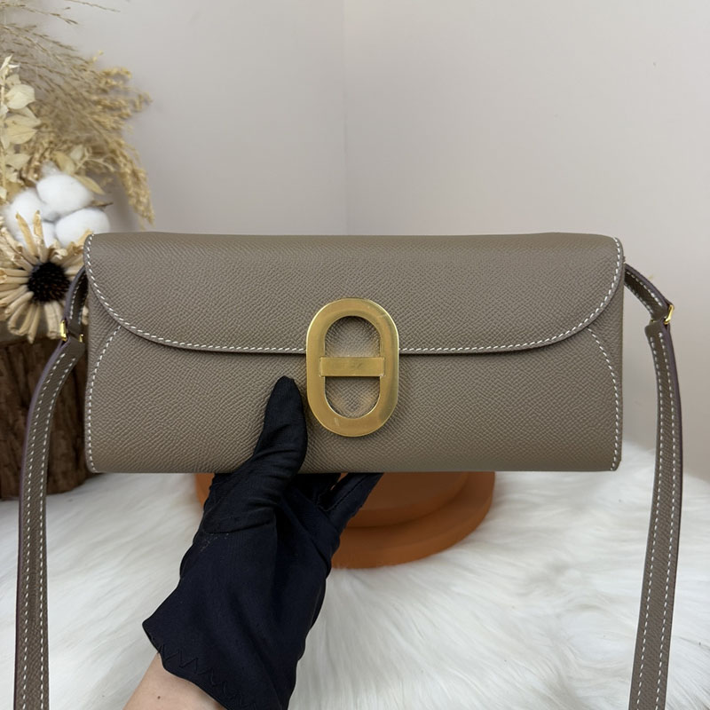 エルメス安い HERMES シェーヌダンクル トゥーゴー エトゥープ ヴォーエプソン シルバー金具 H083141CC18 エルメス 財布 コピー - 画像 (3)