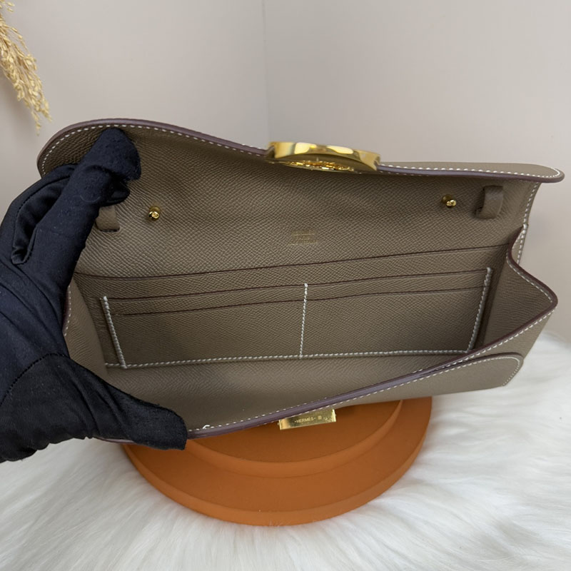 エルメス安い HERMES シェーヌダンクル トゥーゴー エトゥープ ヴォーエプソン シルバー金具 H083141CC18 エルメス 財布 コピー - 画像 (2)