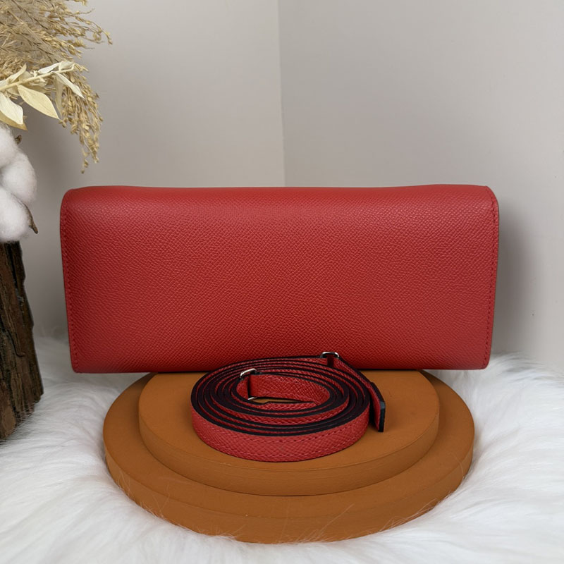 エルメス安い HERMES シェーヌダンクル トゥーゴー ルージュヴィフ ヴォーエプソン シルバー金具 H083141CK53 エルメス シェーヌダンクル 財布 - 画像 (6)