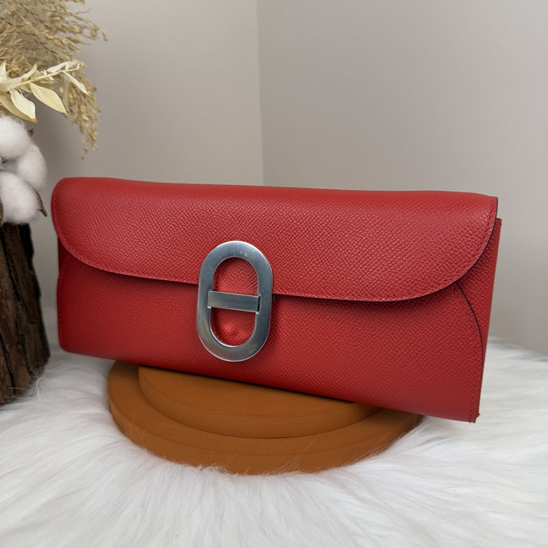 エルメス安い HERMES シェーヌダンクル トゥーゴー ルージュヴィフ ヴォーエプソン シルバー金具 H083141CK53 エルメス シェーヌダンクル 財布 - 画像 (4)