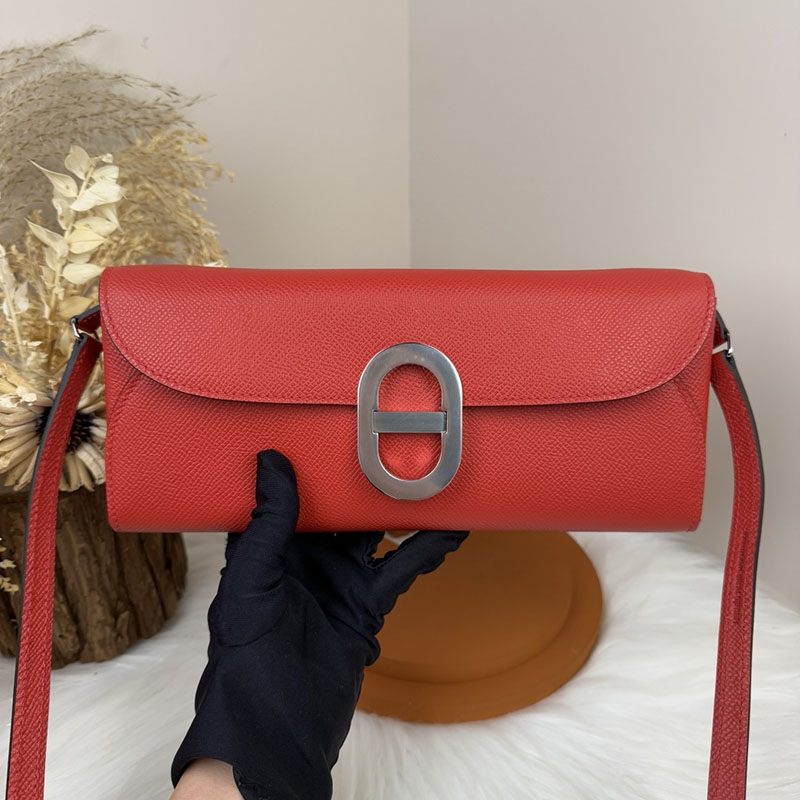 エルメス安い HERMES シェーヌダンクル トゥーゴー ルージュヴィフ ヴォーエプソン シルバー金具 H083141CK53 エルメス シェーヌダンクル 財布 - 画像 (3)