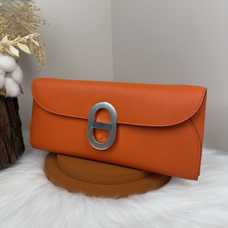 エルメス安い HERMES シェーヌダンクル トゥーゴー オレンジ ヴォーエプソン シルバー金具 H083141CK93 トゥー・ゴー シェーヌ・ダンクル - 画像 (4)