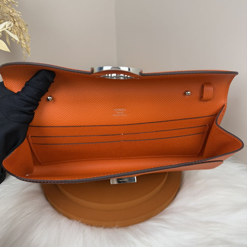 エルメス安い HERMES シェーヌダンクル トゥーゴー オレンジ ヴォーエプソン シルバー金具 H083141CK93 トゥー・ゴー シェーヌ・ダンクル - 画像 (2)