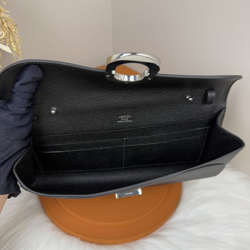 エルメス安い HERMES シェーヌダンクル トゥーゴー ブラック ヴォーエプソン ブラック金具 H083141CA89 シェーヌダンクル スーパーコピー - 画像 (2)