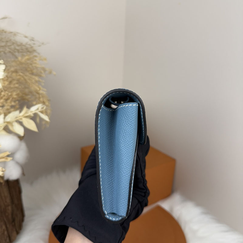 エルメス安い HERMES シェーヌダンクル トゥーゴー ブルージーン ヴォーエプソン シルバー金具 H083141CK75 シェーヌダンクル トゥーゴー 財布 - 画像 (5)