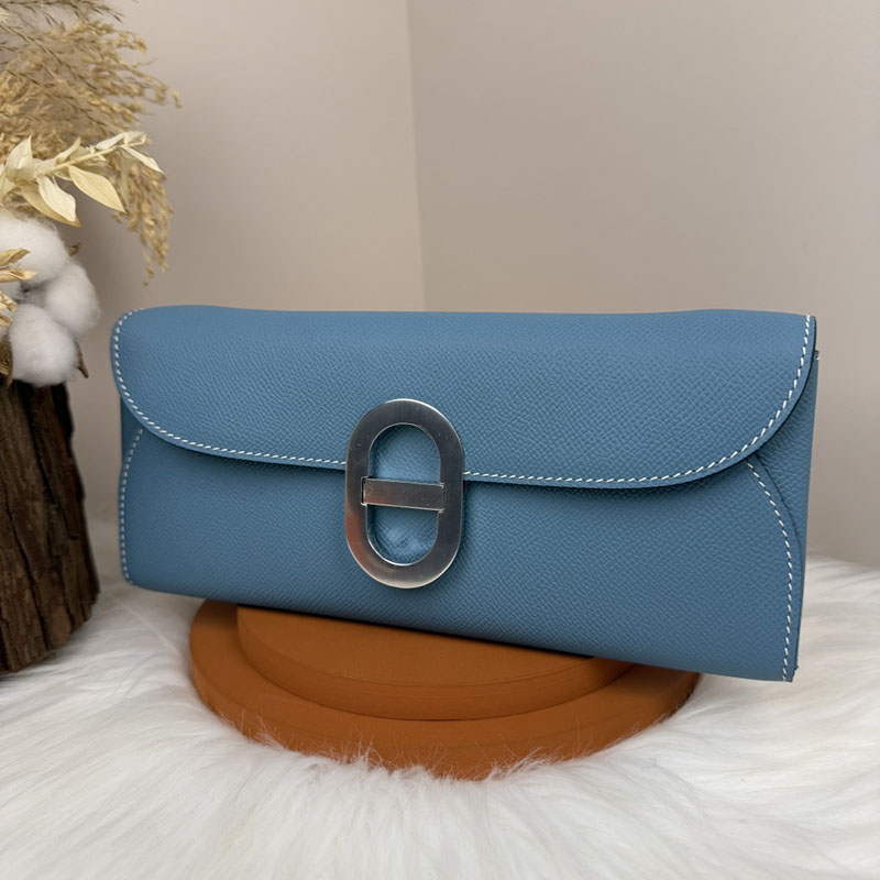 エルメス安い HERMES シェーヌダンクル トゥーゴー ブルージーン ヴォーエプソン シルバー金具 H083141CK75 シェーヌダンクル トゥーゴー 財布 - 画像 (4)