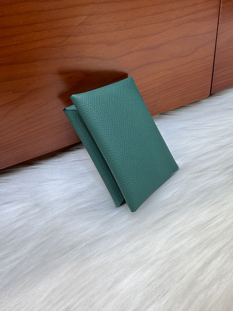 エルメス安い HERMES カルヴィデュオ カードケース マラカイト ヴォーエプソン シルバー金具 H083035CKZ6 エルメス コインケース カルヴィ デュオ - 画像 (5)