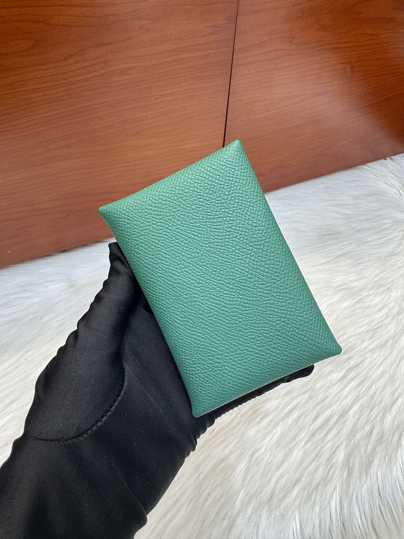 エルメス安い HERMES カルヴィデュオ カードケース マラカイト ヴォーエプソン シルバー金具 H083035CKZ6 エルメス コインケース カルヴィ デュオ - 画像 (4)