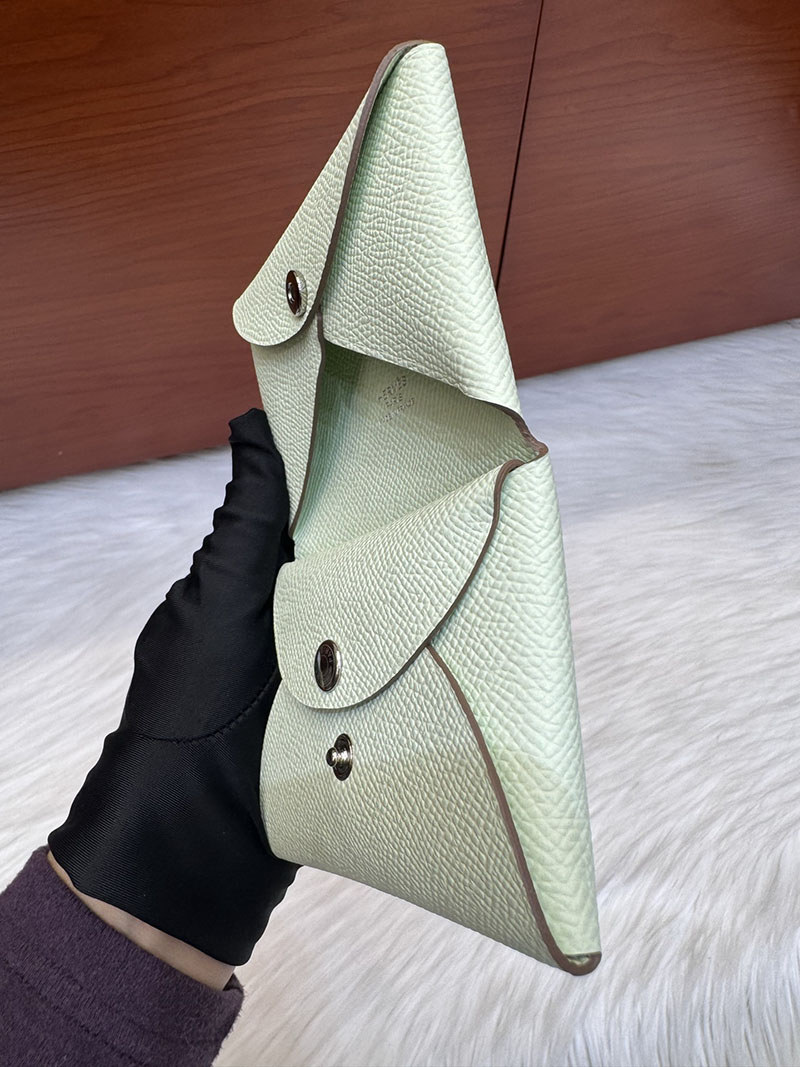 エルメス安い HERMES カルヴィデュオ カードケース ヴェールフィズ ヴォーエプソン シルバー金具 H083035CK0S エルメス コインケース 定価 - 画像 (8)