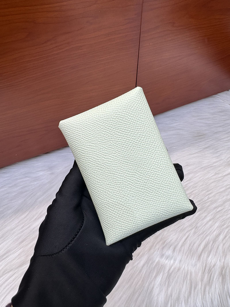 エルメス安い HERMES カルヴィデュオ カードケース ヴェールフィズ ヴォーエプソン シルバー金具 H083035CK0S エルメス コインケース 定価 - 画像 (5)