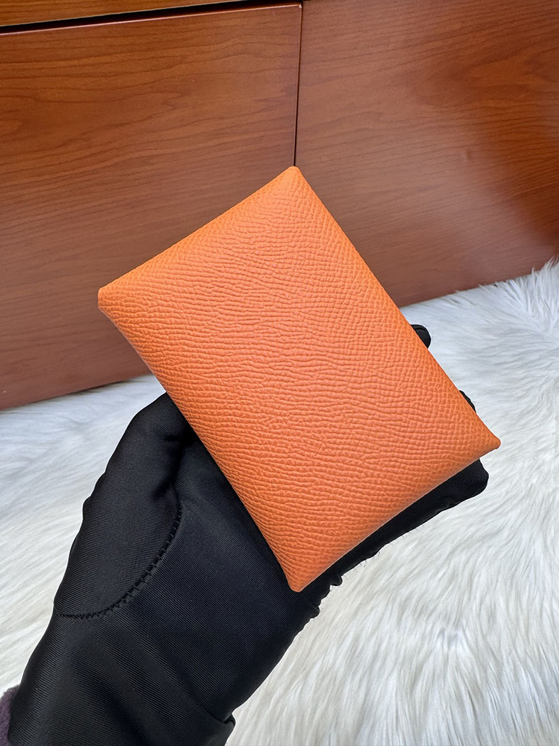 エルメス安い HERMES カルヴィデュオ カードケース オレンジ ヴォーエプソン シルバー金具 H083035CK93 エルメス カード ケース 人気 - 画像 (9)