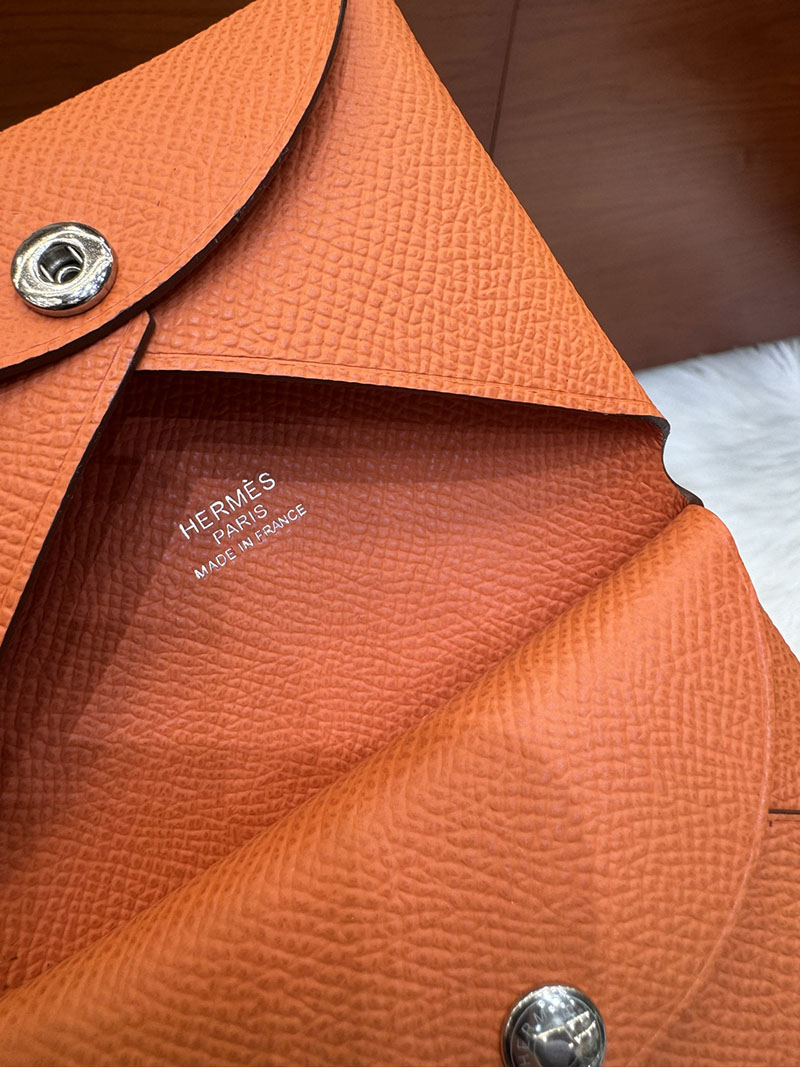 エルメス安い HERMES カルヴィデュオ カードケース オレンジ ヴォーエプソン シルバー金具 H083035CK93 エルメス カード ケース 人気 - 画像 (6)