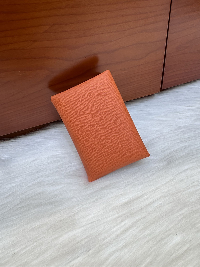 エルメス安い HERMES カルヴィデュオ カードケース オレンジ ヴォーエプソン シルバー金具 H083035CK93 エルメス カード ケース 人気 - 画像 (5)