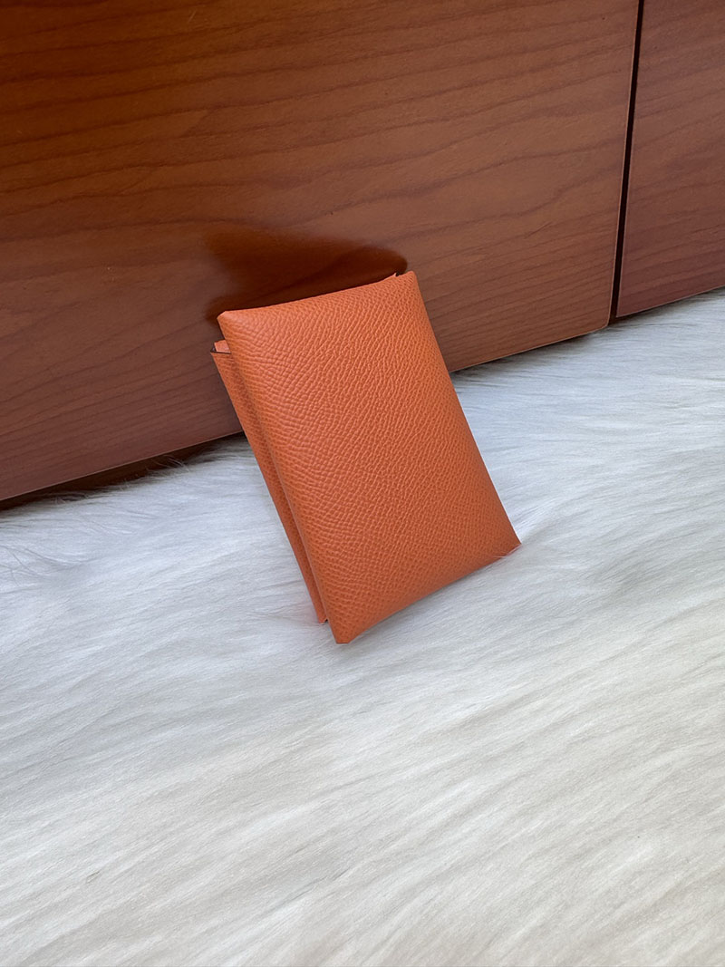 エルメス安い HERMES カルヴィデュオ カードケース オレンジ ヴォーエプソン シルバー金具 H083035CK93 エルメス カード ケース 人気 - 画像 (4)