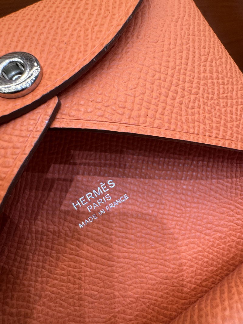 エルメス安い HERMES カルヴィデュオ カードケース オレンジ ヴォーエプソン シルバー金具 H083035CK93 エルメス カード ケース 人気 - 画像 (3)