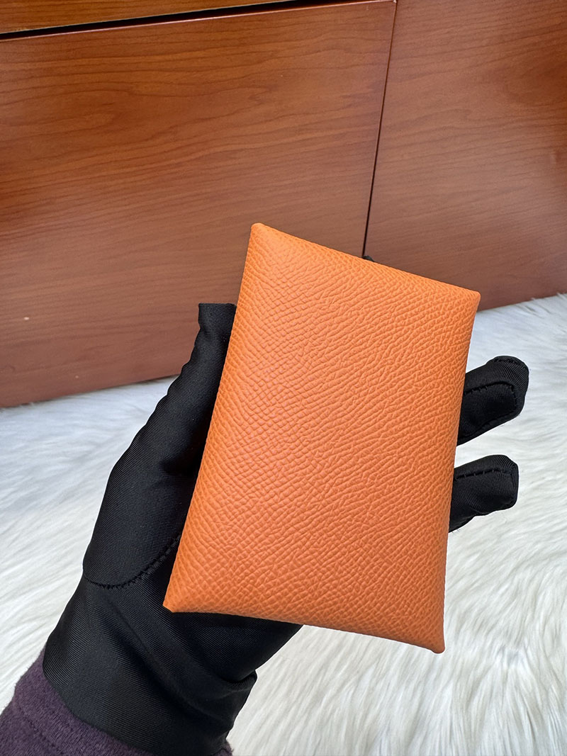 エルメス安い HERMES カルヴィデュオ カードケース オレンジ ヴォーエプソン シルバー金具 H083035CK93 エルメス カード ケース 人気 - 画像 (2)