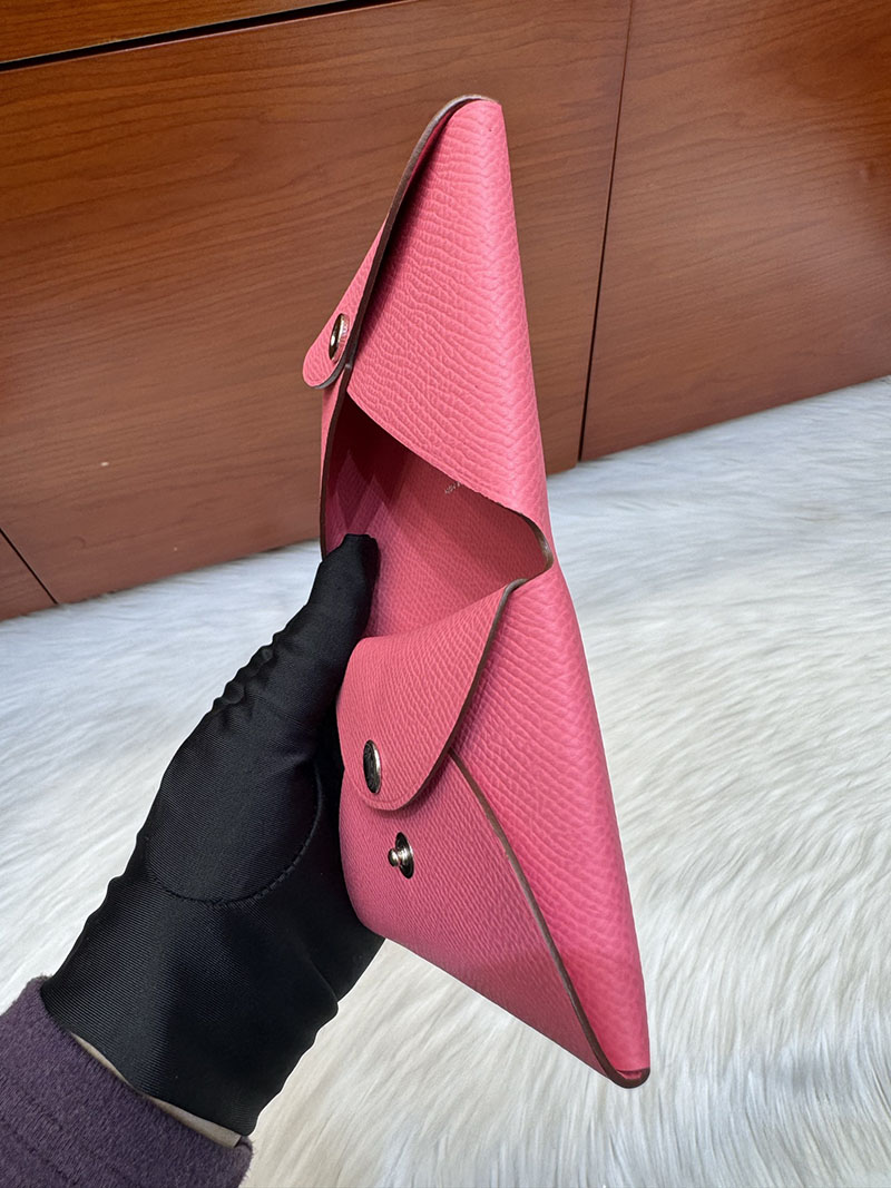 エルメス安い HERMES カルヴィデュオ カードケース ローズリップスティック ヴォーエプソン シルバー金具 H083035CKU5 エルメス カード ケース 定価 - 画像 (8)