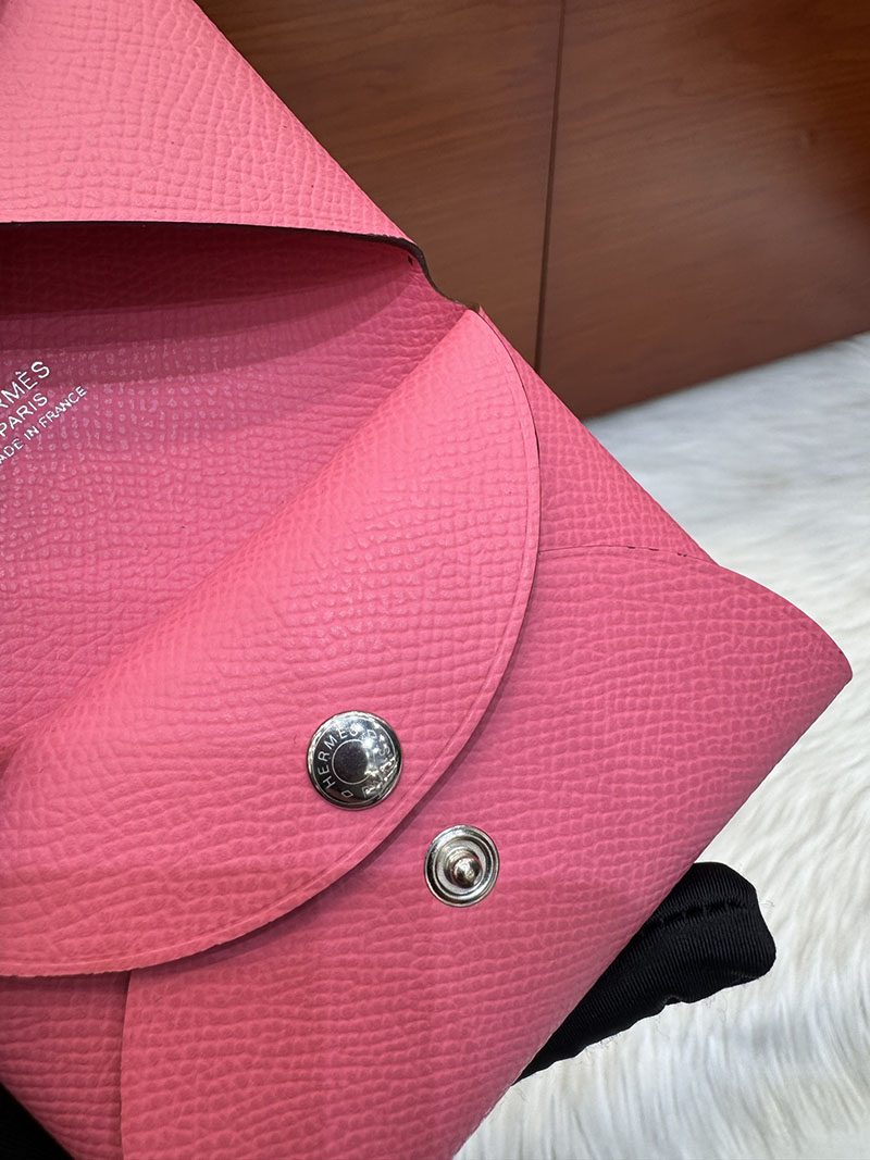 エルメス安い HERMES カルヴィデュオ カードケース ローズリップスティック ヴォーエプソン シルバー金具 H083035CKU5 エルメス カード ケース 定価 - 画像 (7)