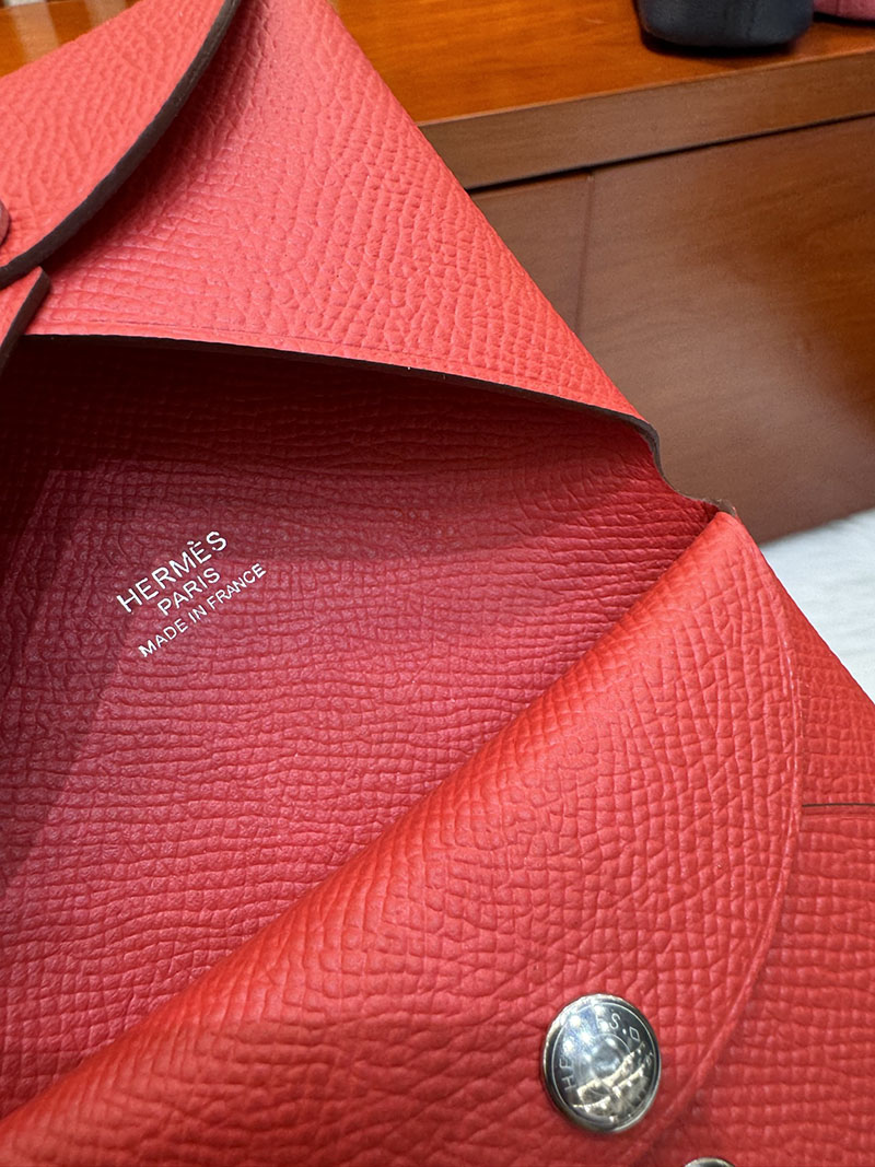 エルメス安い HERMES カルヴィデュオ カードケース ルージュカザック ヴォーエプソン シルバー金具 H083035CKQ5 エルメス カードケース 種類 - 画像 (9)