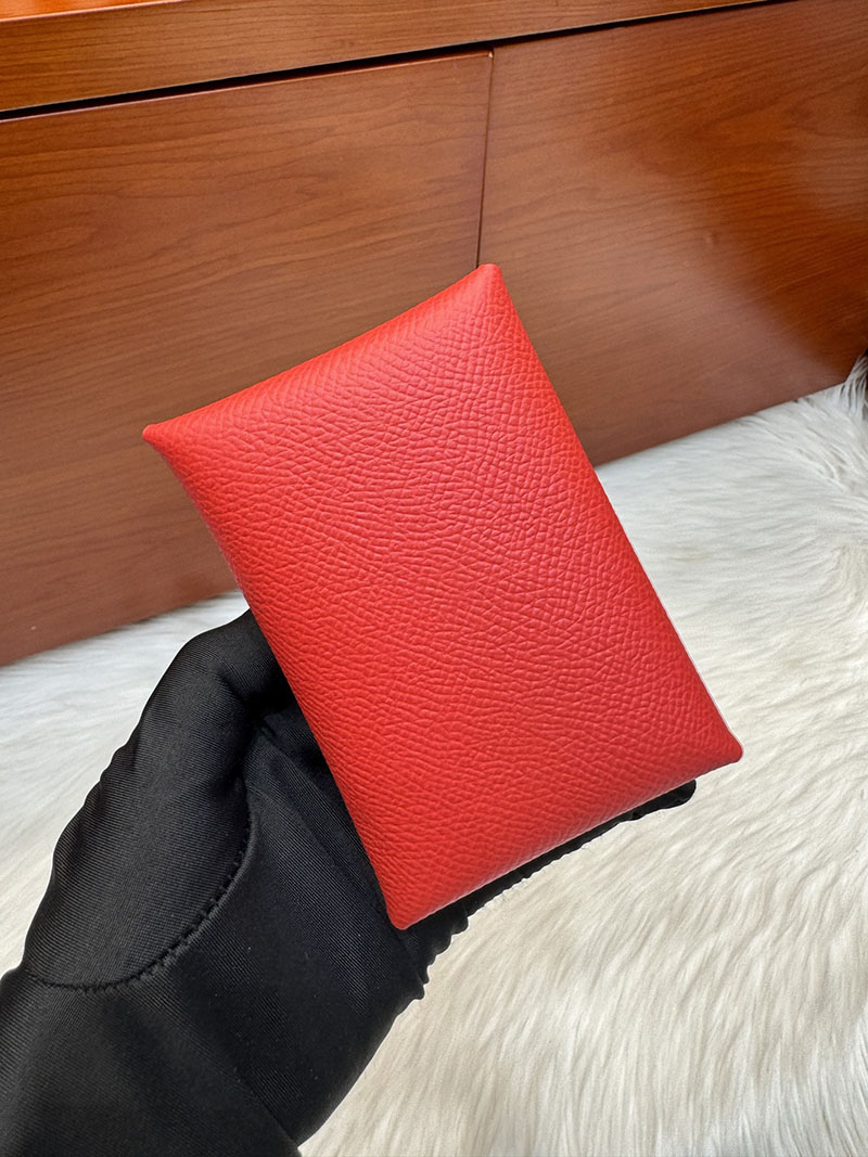 エルメス安い HERMES カルヴィデュオ カードケース ルージュカザック ヴォーエプソン シルバー金具 H083035CKQ5 エルメス カードケース 種類 - 画像 (3)