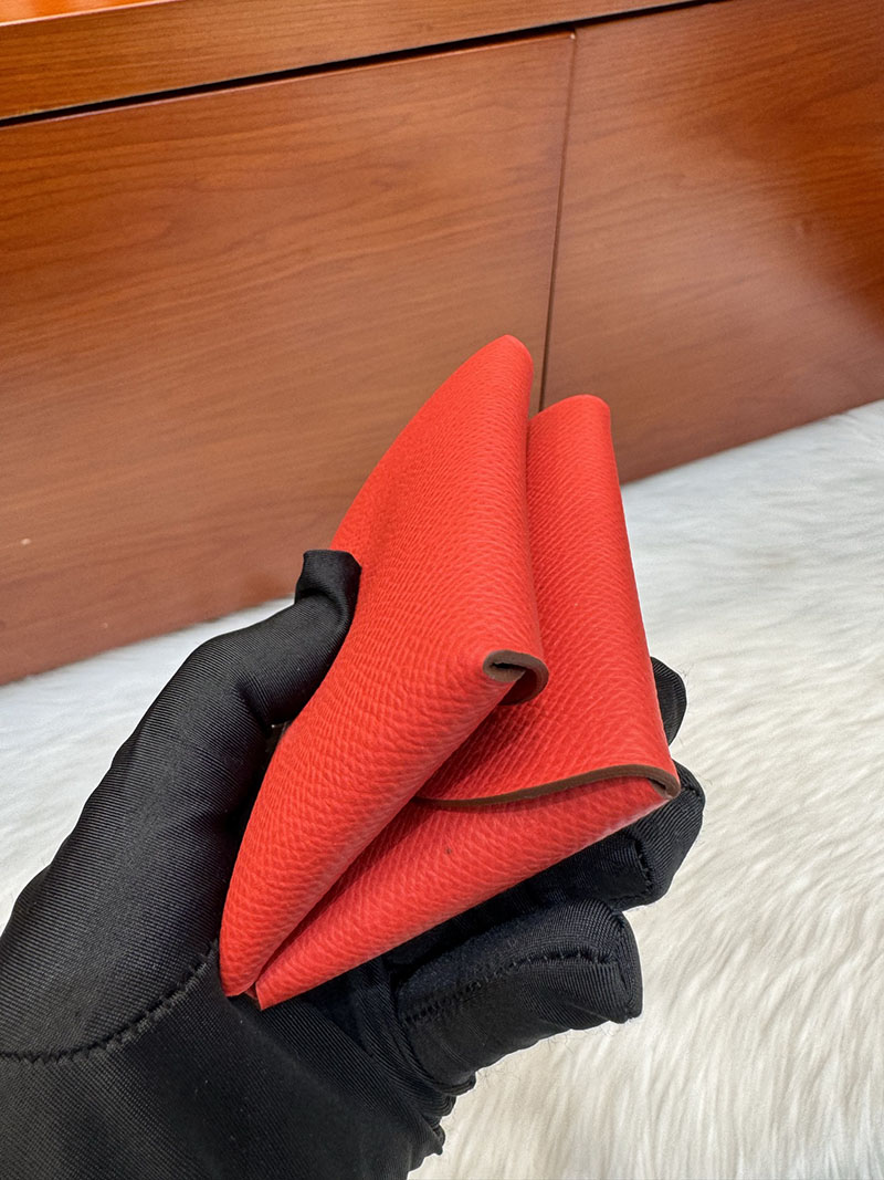 エルメス安い HERMES カルヴィデュオ カードケース ルージュカザック ヴォーエプソン シルバー金具 H083035CKQ5 エルメス カードケース 種類 - 画像 (2)