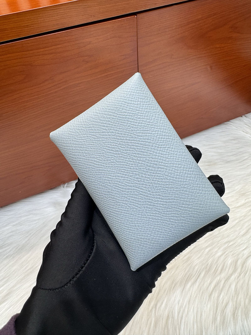 エルメス安い HERMES カルヴィデュオ カードケース ブルーラン ヴォーエプソン シルバー金具 H083035CKJ7 エルメス カードケース カルヴィ - 画像 (6)