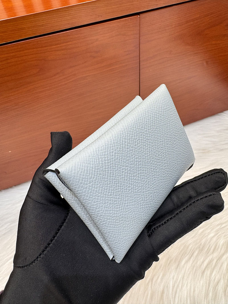 エルメス安い HERMES カルヴィデュオ カードケース ブルーラン ヴォーエプソン シルバー金具 H083035CKJ7 エルメス カードケース カルヴィ - 画像 (4)
