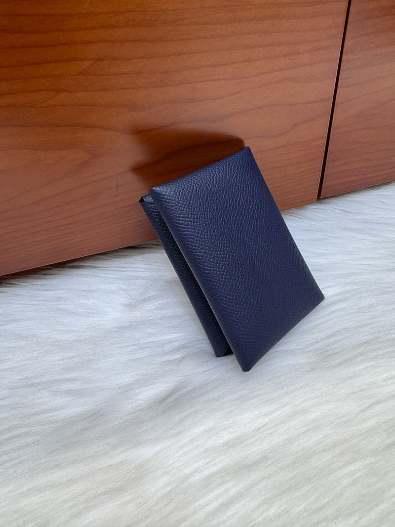 エルメス安い HERMES カルヴィデュオ カードケース ブルーサフィール ヴォーエプソン シルバー金具 H083035CK73 カルヴィデュオ 定価 - 画像 (3)