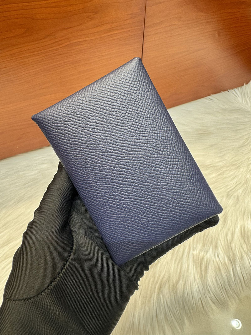 エルメス安い HERMES カルヴィデュオ カードケース ブルーサフィール ヴォーエプソン シルバー金具 H083035CK73 カルヴィデュオ 定価 - 画像 (2)