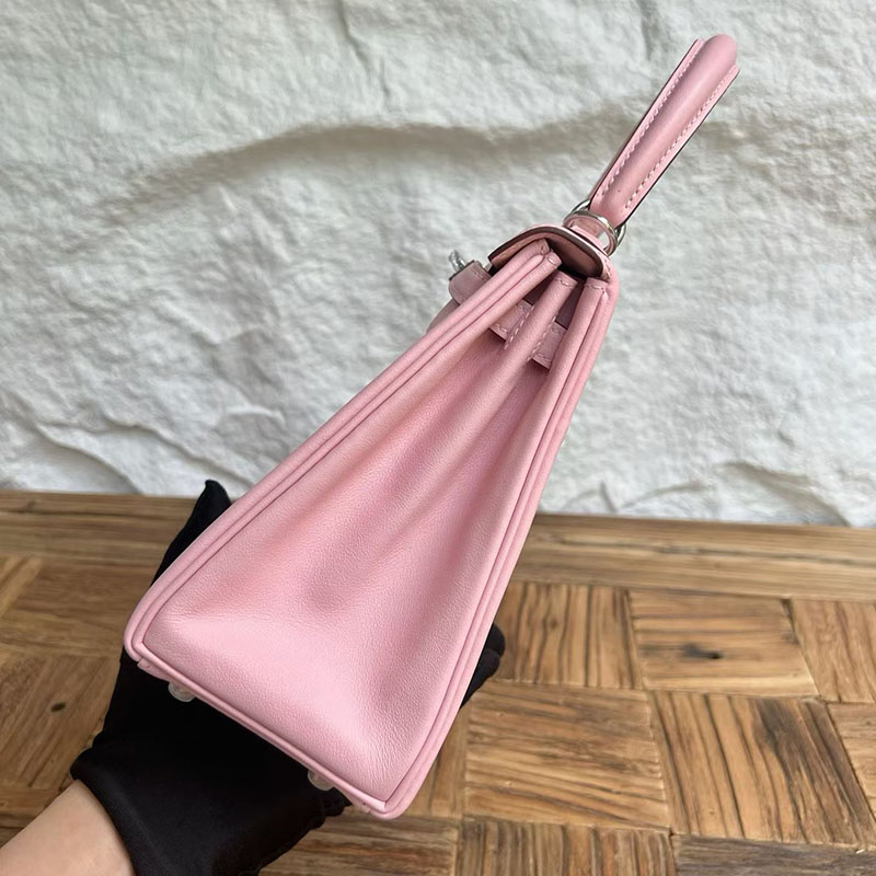 エルメスの人気バッグ HERMES ケリー25 内縫い ローズサクラ スイフト シルバー金具 H042389CK3Q エルメス バッグ ピンク - 画像 (6)