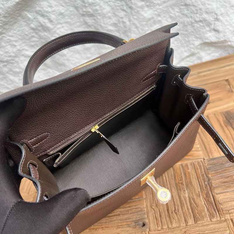 エルメスの人気バッグ HERMES ケリー25 内縫い エベンヌ バレニア ゴールド金具 2635076 エルメス ケリーバッグ - 画像 (5)
