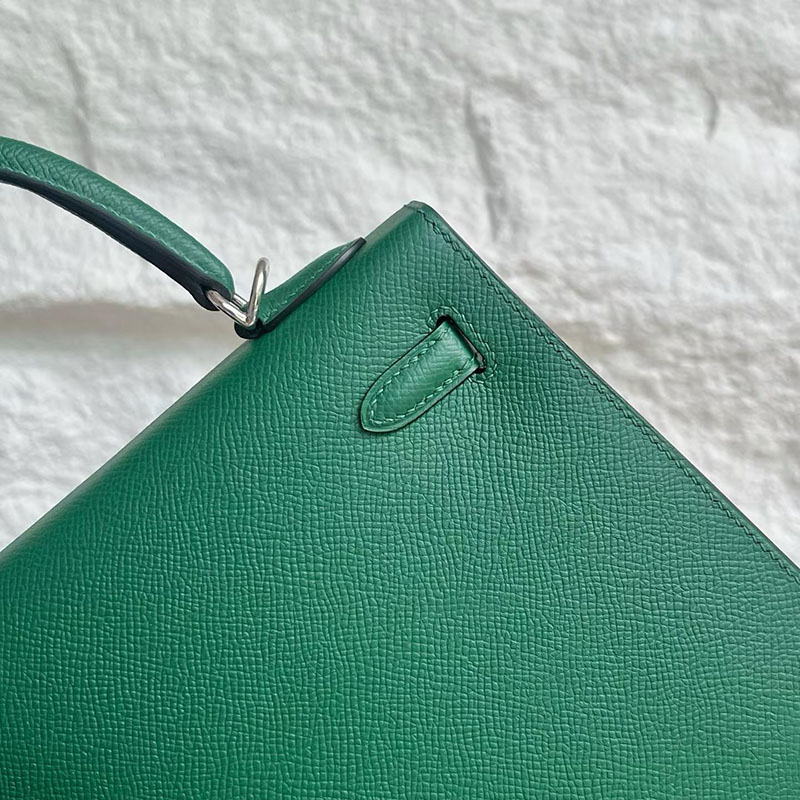 エルメスの人気バッグ HERMES ケリー25 外縫い ヴェールエメラルド ヴォーエプソン シルバー金具 H041000CK6Q エルメスケリーバッグ定価 - 画像 (7)